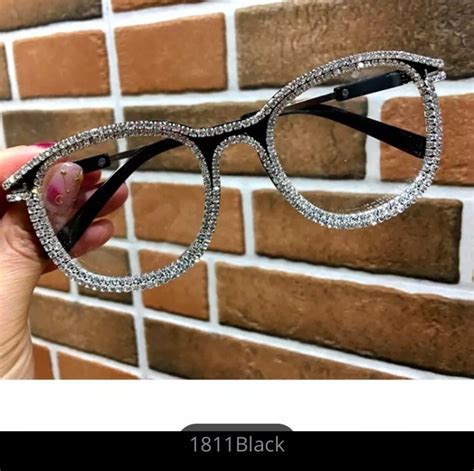 eyeglass frames with crystal embellishments.